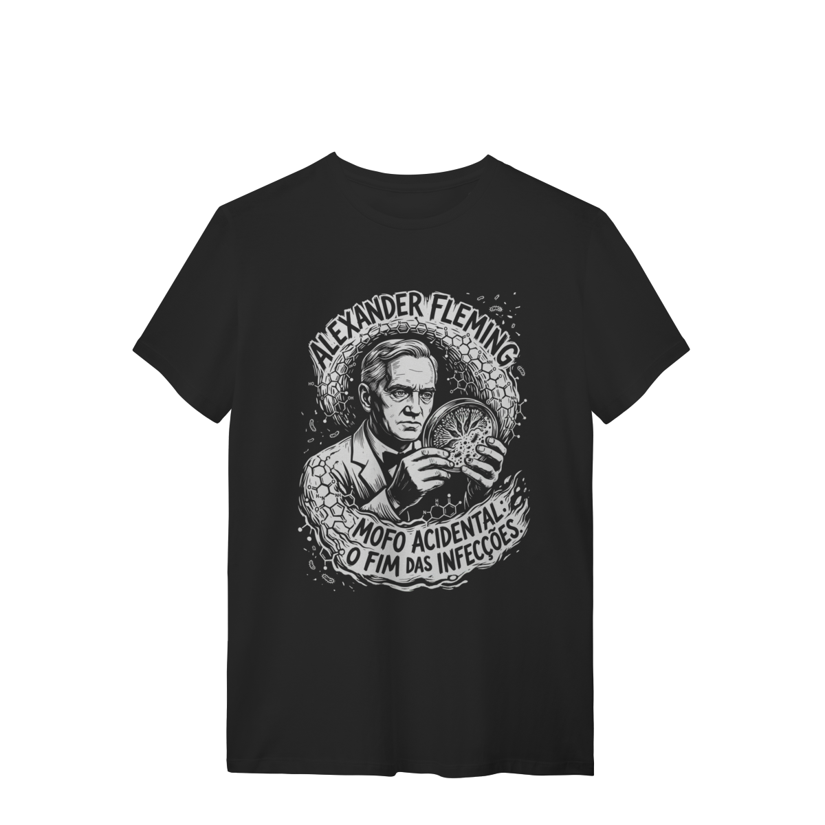 Camiseta Alexander Fleming Microbiologia Penicilina Frase | Silk & Luck 1 Camiseta Alexander Fleming Microbiologia Penicilina Frase | Silk & Luck