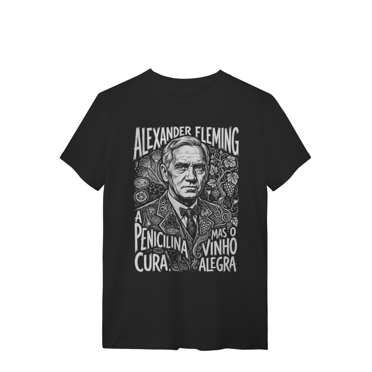 Camiseta Retrato Fleming Penicilina História Científica | Silk & Luck 1 Camiseta Retrato Fleming Penicilina História Científica | Silk & Luck