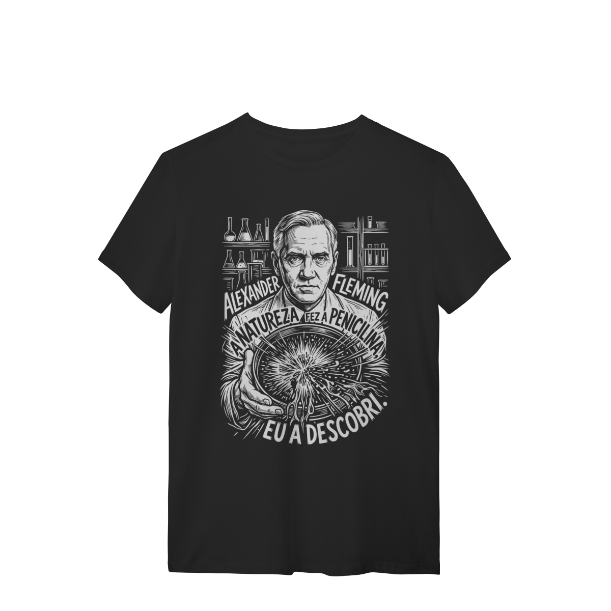 Camiseta Alexander Fleming Ciência Natural Biólogo Arte | Silk & Luck 1 Camiseta Alexander Fleming Ciência Natural Biólogo Arte | Silk & Luck