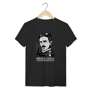 Camiseta Nikola Tesla – O Mestre da Eletricidade (Engenharia & Ciência) | Silk & Luck