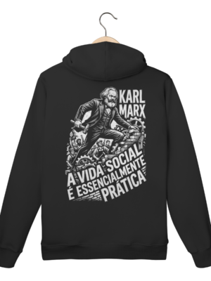 Moletom Canguru Karl Marx Vida Social Prática Pensamento | Silk & Luck