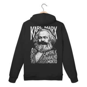 Moletom Canguru Karl Marx Capital Trabalho Morto Teoria | Silk & Luck