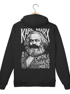 Moletom Canguru Karl Marx Capital Trabalho Morto Teoria | Silk & Luck