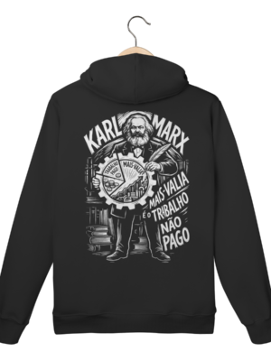 Moletom Canguru Karl Marx Mais-valia Crítica Economia | Silk & Luck
