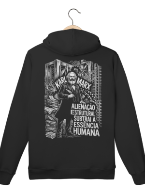 Moletom Canguru Karl Marx Alienação Essência Humana | Silk & Luck
