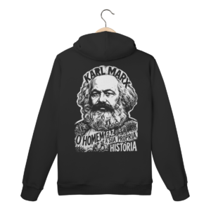 Moletom Canguru Karl Marx História Homem Própria Teoria | Silk & Luck