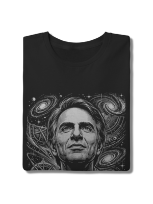 Camiseta Carl Sagan Universo E Humanidade Design | Silk & Luck