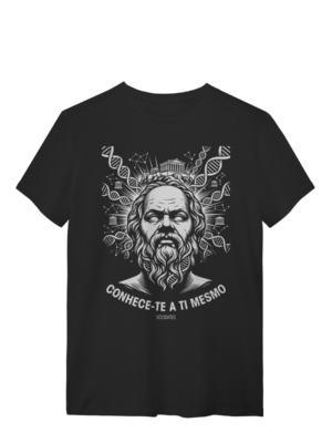 Camiseta Grécia Antiga Sócrates Conhece Te A Ti Mesmo Arte | Silk & Luck