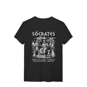 Camiseta Sócrates Frase Sábio Conhece Limites Filosofia | Silk & Luck
