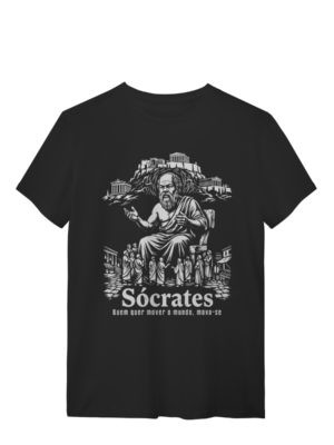 Camiseta Grécia Sócrates Ação Mover O Mundo Filosofia | Silk & Luck