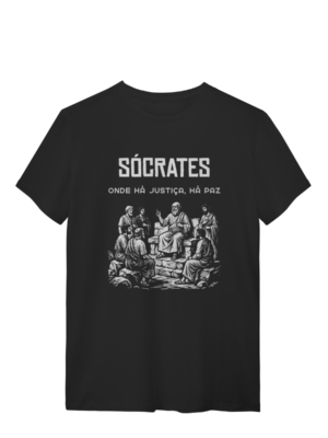 Camiseta Frase Sócrates Onde Há Justiça Há Paz Equilíbrio | Silk & Luck
