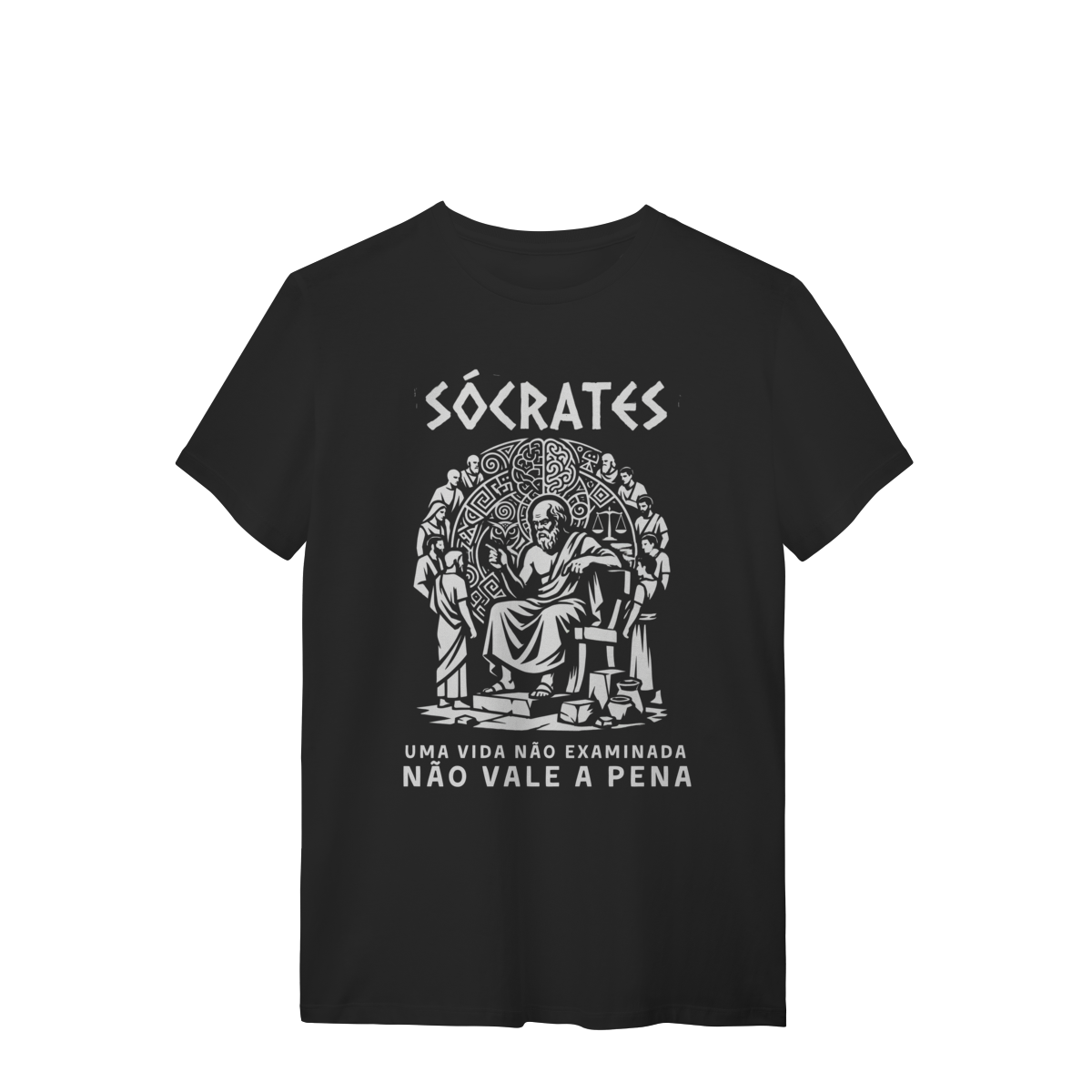 Camiseta Sabedoria Antiga Sócrates Vida Examinada Justiça | Silk & Luck 1 Camiseta Sabedoria Antiga Sócrates Vida Examinada Justiça | Silk & Luck