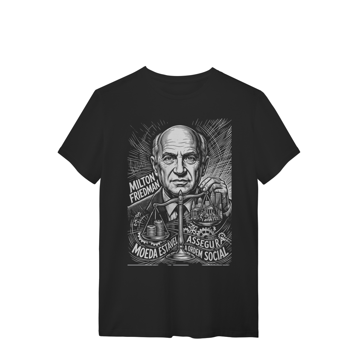 Camiseta Milton Friedman Política Monetária | Silk & Luck 1 Camiseta Milton Friedman Política Monetária | Silk & Luck