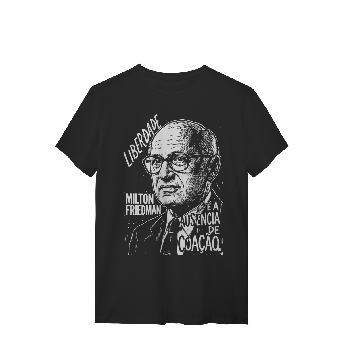 Camiseta Estampa Intelectual Milton Friedman Liberdade | Silk & Luck 1 Camiseta Estampa Intelectual Milton Friedman Liberdade | Silk & Luck