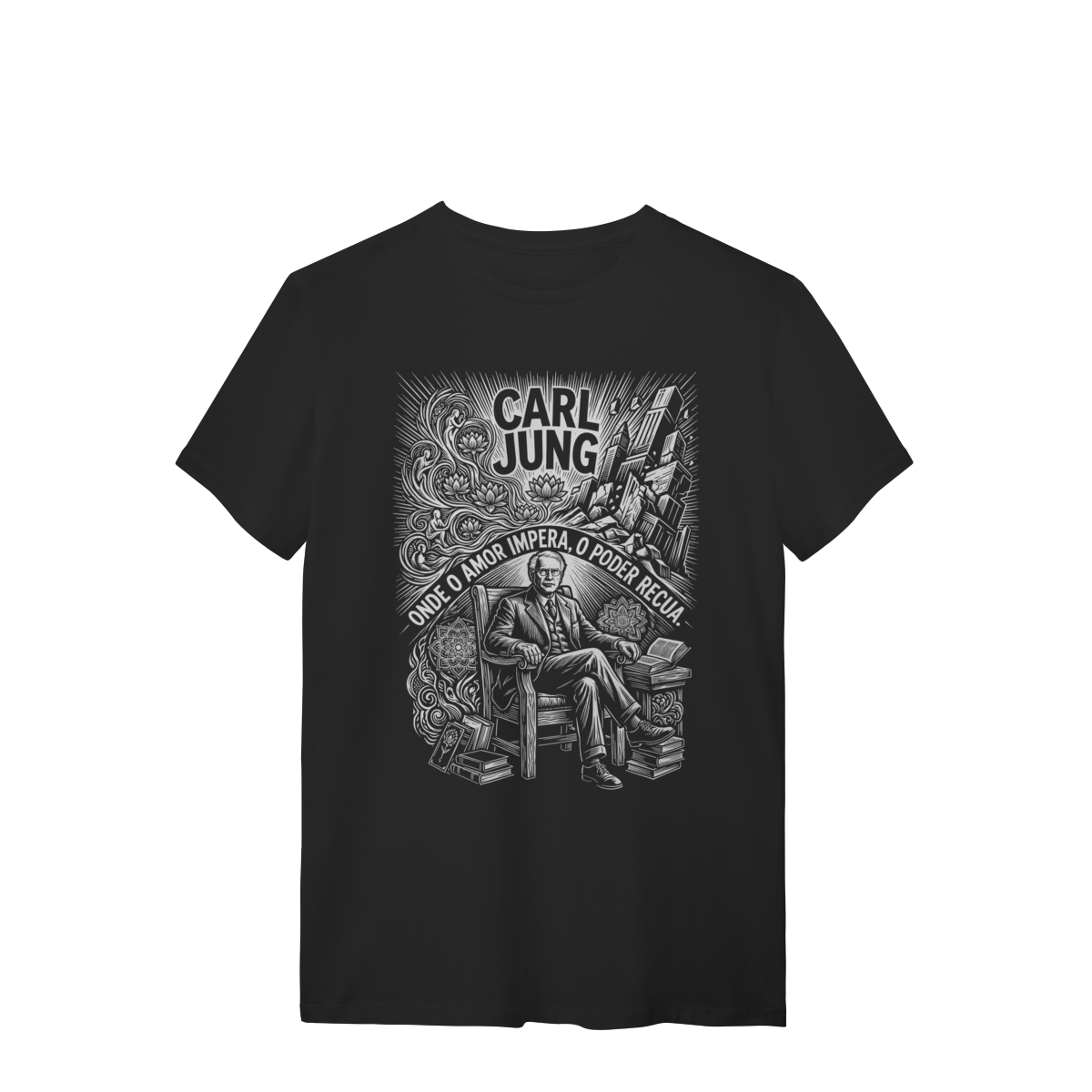 Camiseta Cultura Psicologia Carl Jung Frase Consciência | Silk & Luck 1 Camiseta Cultura Psicologia Carl Jung Frase Consciência | Silk & Luck