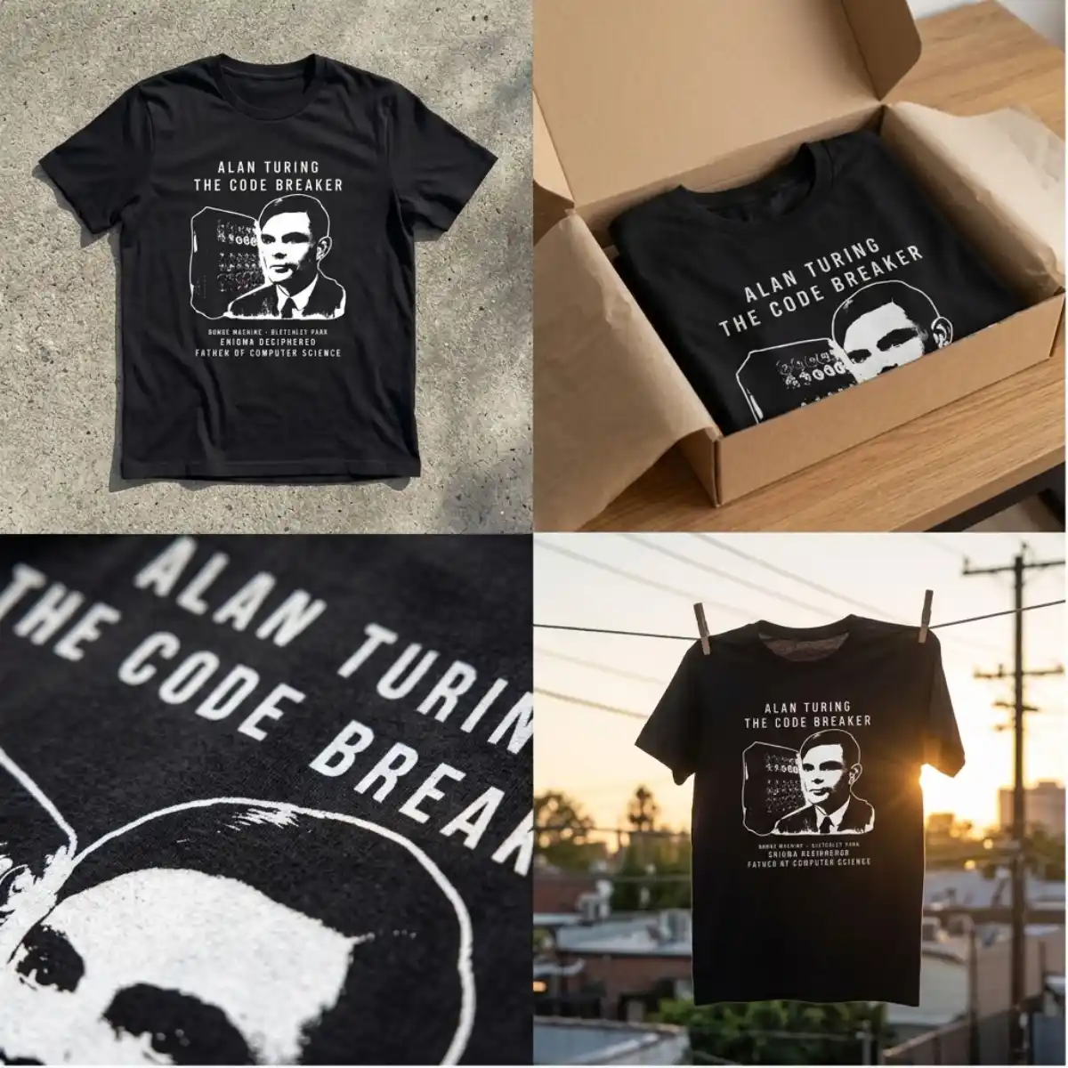 Camiseta Alan Turing - O Pai da Computação | Silk & Luck 5 Camiseta Alan Turing - O Pai da Computação | Silk & Luck - Imagem 5
